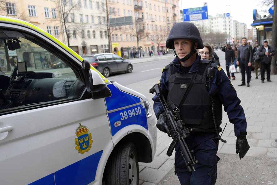 Truck rams into store in Stockholm