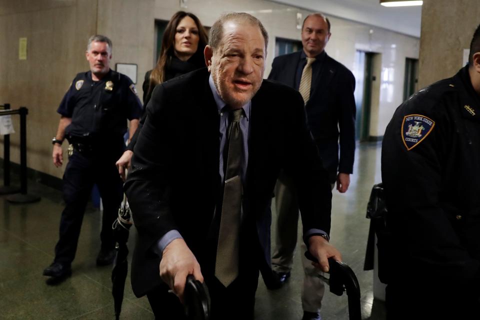 Harvey Weinstein arrives at Manhattan Supreme Court in New York on Feb. 7, 2020.