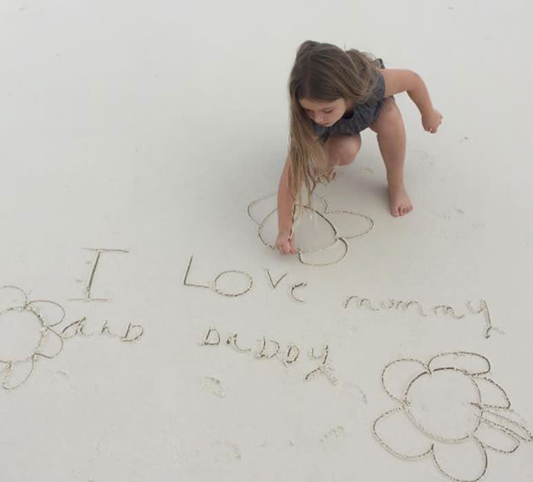 Harper Beckham writes beautiful love note to parents David and Victoria: see picture