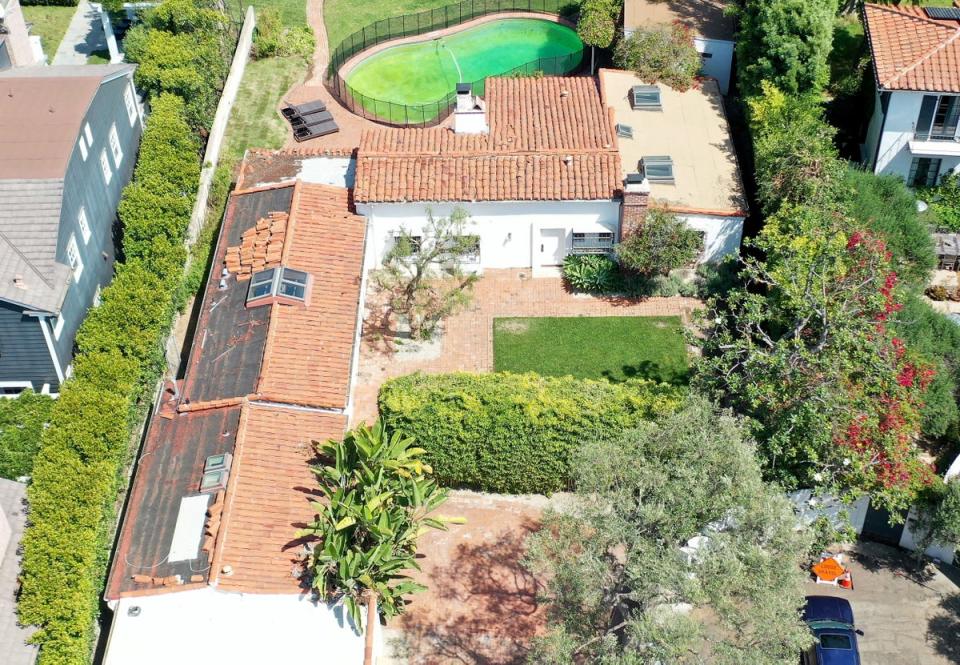 An aerial view of Marilyn Monroe’s former home in Los Angeles, California. The current homeowners are suing the city for the right to demolish it (Getty Images)