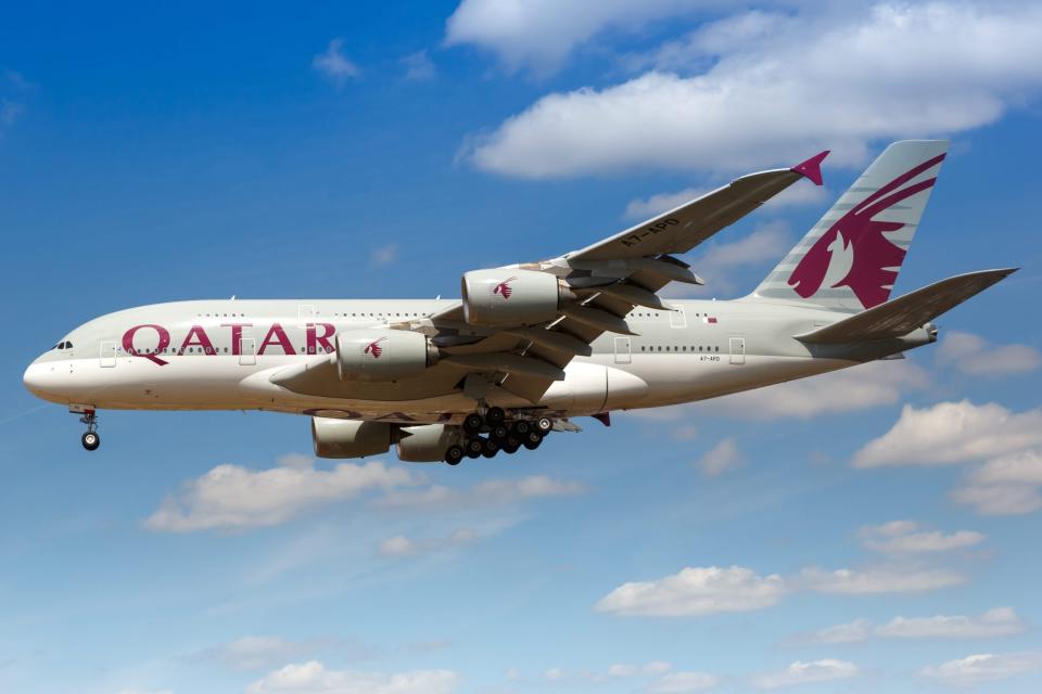 Ein Airbus A380 der Qatar Airways.