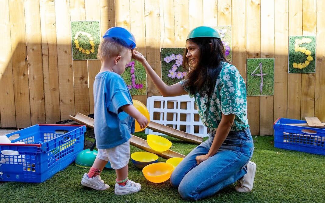 Akshata Murty, the Prime Minister's wife, visited a nursery in Catterick