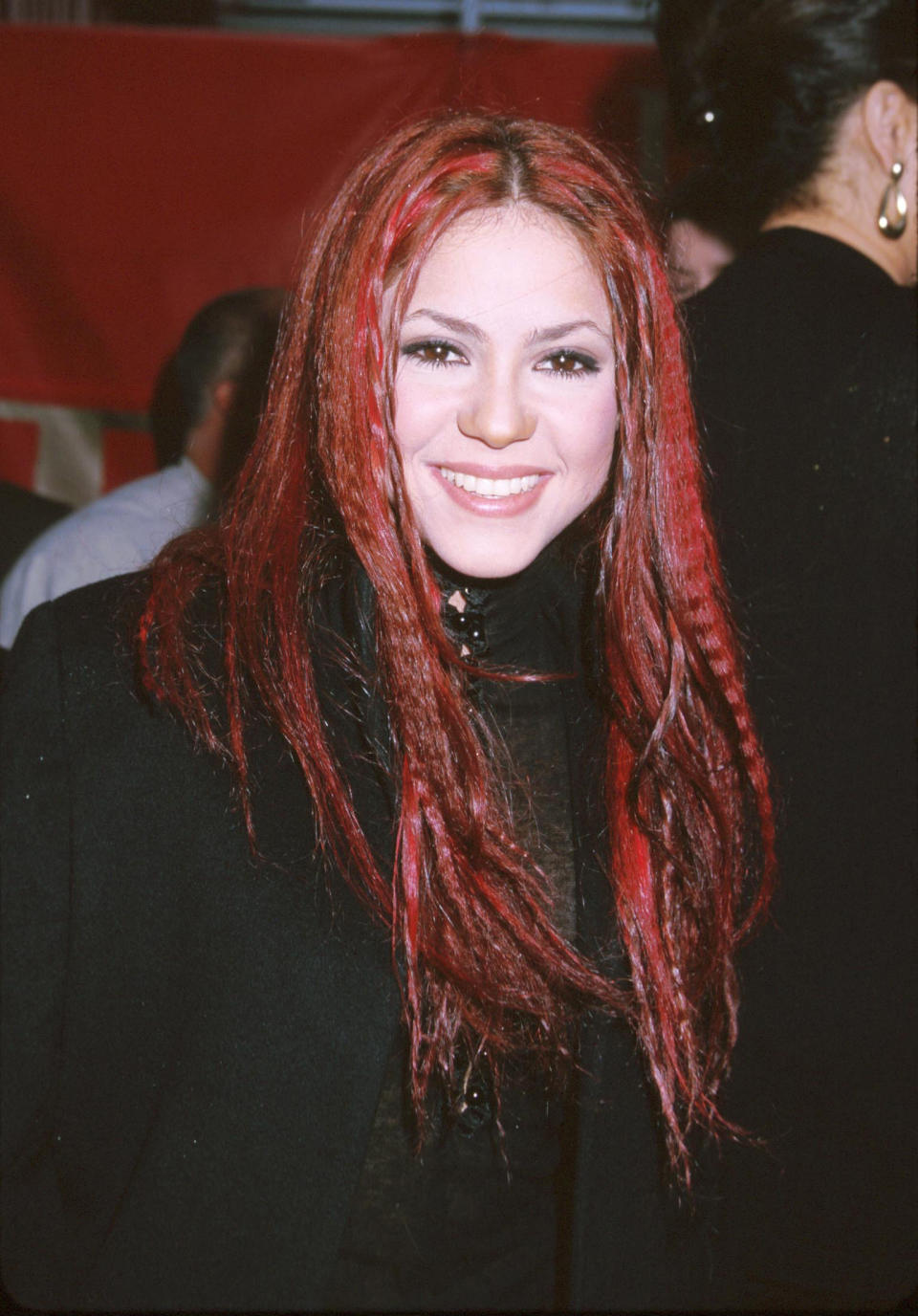 Shakira definitely liked to experiment with hair color. Here she is as a red head at the 1999 ALMA Awards.   