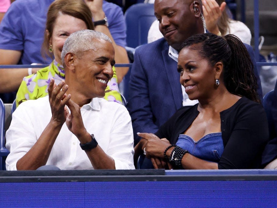 Barack and Michelle Obama at the US Open