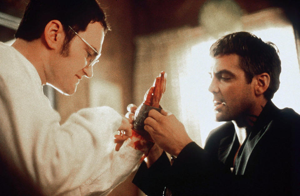 Quentin Tarantino and George Clooney play together in a scene