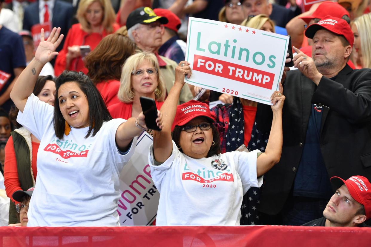 Polls suggest the president has the support of 30 per cent of Latinos: Getty