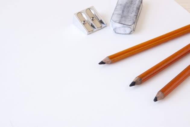 Wooden Chalk Pencil and Sharpener Set