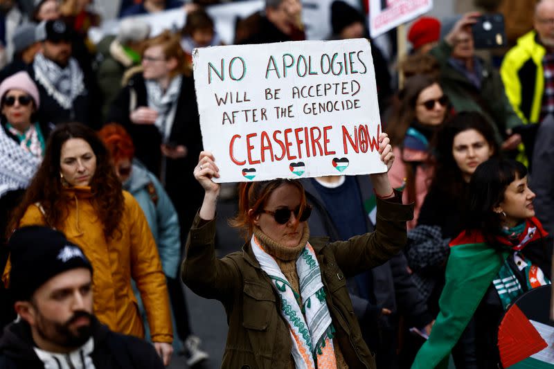 Solidarity march against war, hate and racism, in Ireland