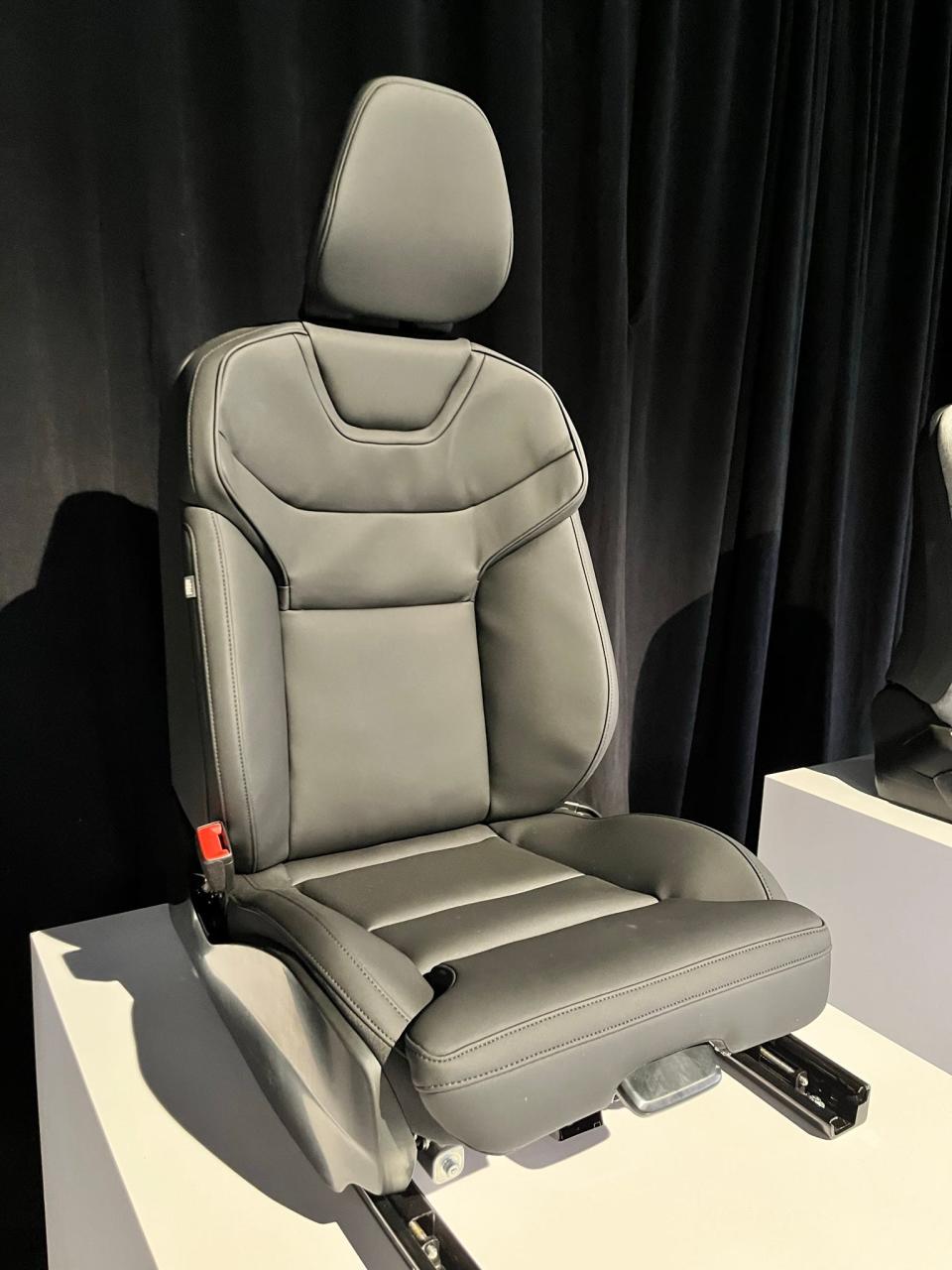 The 2024 Volvo EX90 electric SUV features a leather-like seating surface made largely from recycled materials.