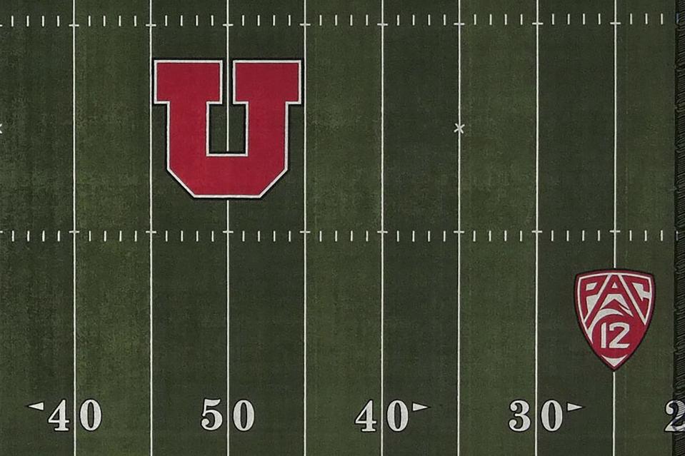 An aerial view shows Rice-Eccles Stadium, home of the University of Utah football team, a member of the Pac-12 on Sunday, Oct. 4, 2020, in Salt Lake City. Saturday’s game against Colorado marks the final time a Pac-12 football game will be played in Utah. | Julio Cortez, Associated Press