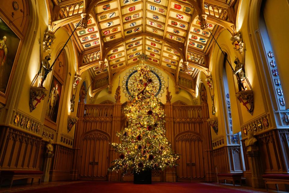 Windsor Castle decorated for Christmas in 2023