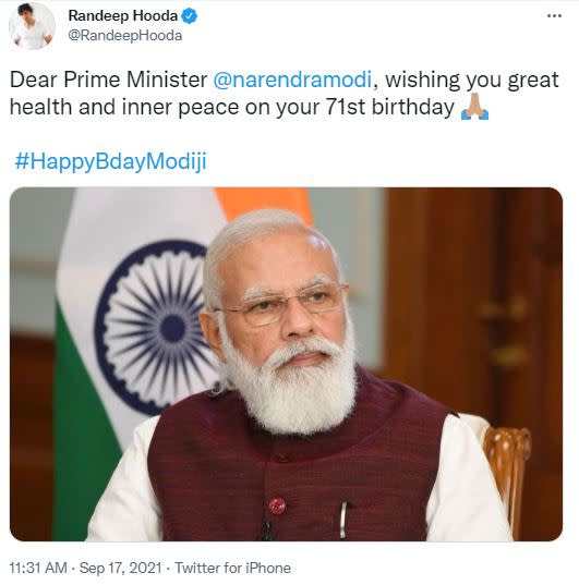 The Prime Minister, Shri Narendra Modi, has wished Shri