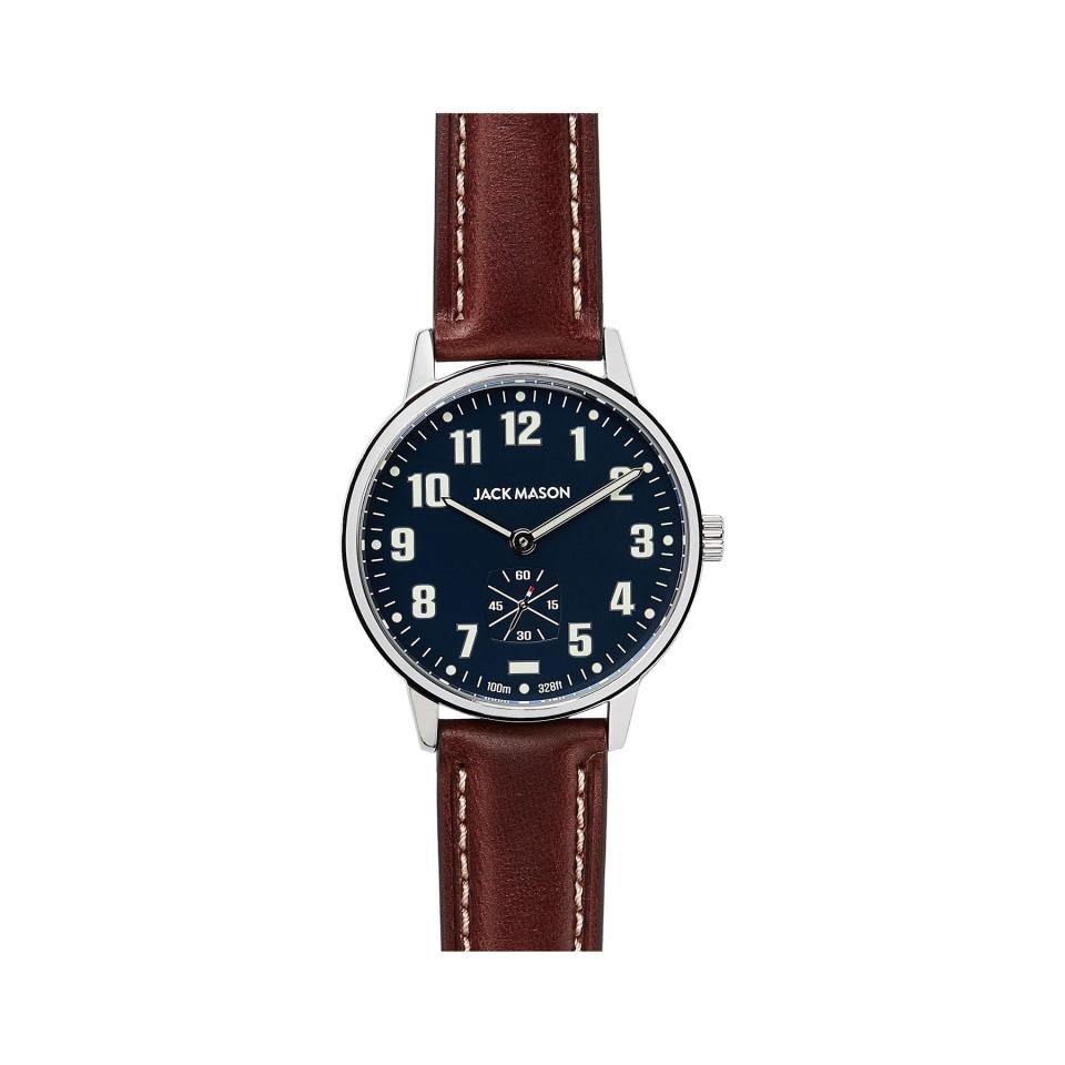 Best Affordable Option Under $200: Jack Mason Field Leather Strap Watch