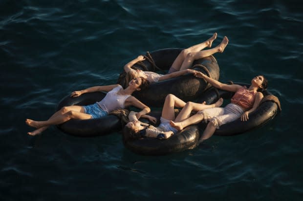 Clockwise from left: Van Patten as Ana, Mia Goth as Marsha, Soko as Gert and <em>Havana Rose Liu as Bea in 'Mayday.'</em><p>Photo:Tjaša Kalkan/Courtesy of Magnolia Pictures.</p>