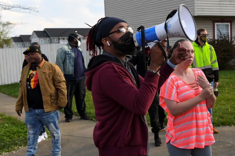 The scene of a police shooting in Columbus