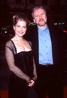 Linda Hamilton and James Cameron at the premiere of Paramount's Titanic