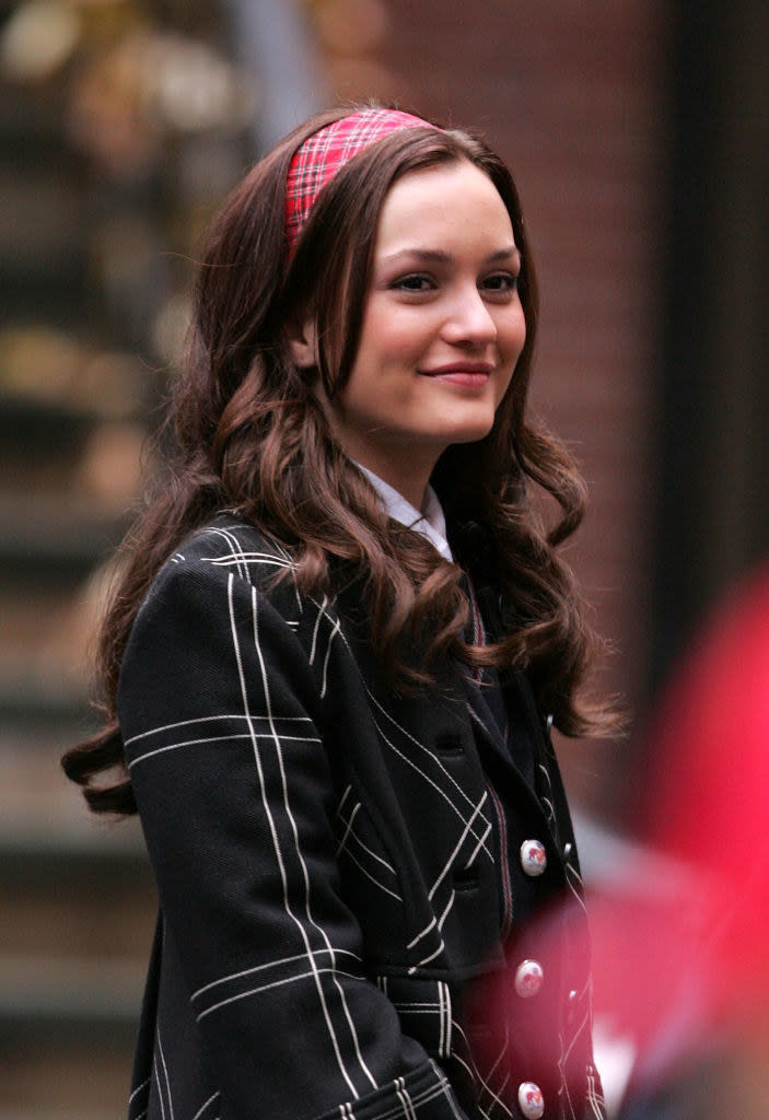 Leighton Meester on location for "Gossip Girl"