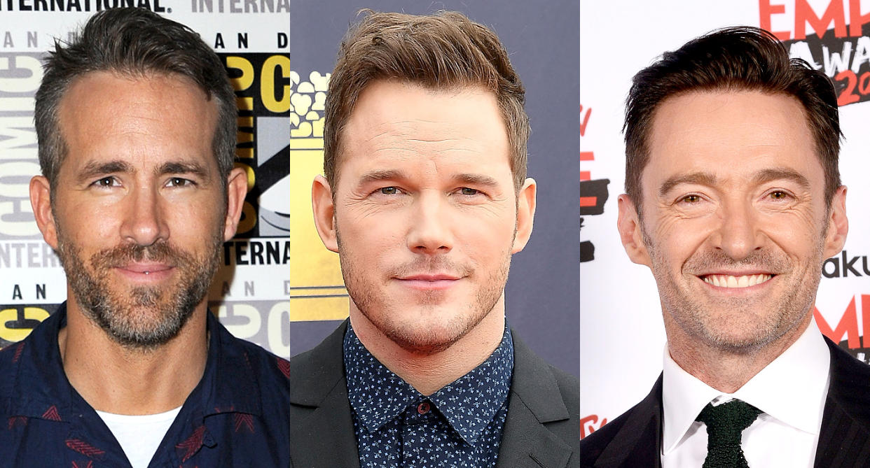 Ryan Reynolds, Chris Pratt, and Hugh Jackman cheered on Josh. (Photo: Getty Images)