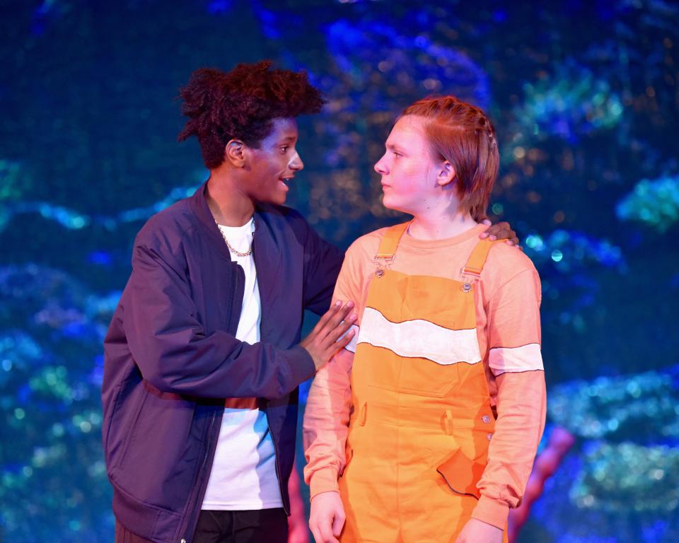 Knight Sissle as Gil and Jude Carson as Nemo in the Young Actors Theatre production of "Finding Nemo," running April 5-14, 2024.