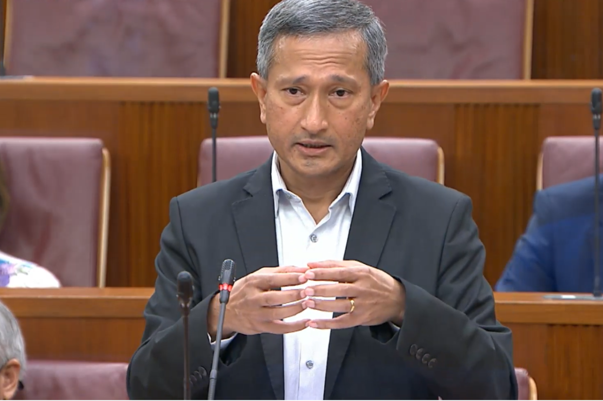 Dr Vivian Balakrishnan, Minister-in-Charge of the Smart Nation Initiative, addresses Parliament on Tuesday, 2 February 2021. (PHOTO: Ministry of Communications and Information YouTube channel )