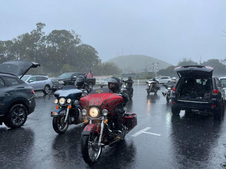 A motorcade of veterans arrived at Madonna Inn in San Luis Obispo to kick of ceremonies for traveling Vietnam War memorial, The Wall that Heals, on March 14, 2023.