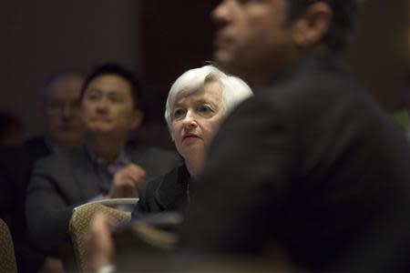 United States Federal Reserve Chair Janet Yellen waits to speak at the 2014 National Interagency Community Reinvestment Conference in Chicago, March 31, 2014. REUTERS/John Gress