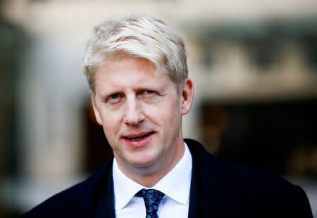 British Member of Parliament, Jo Johnson, leaves the BBC's Broadcasting House, in London, Britain November 10, 2018. REUTERS/Henry Nicholls