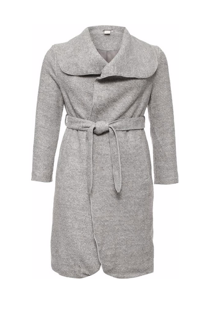 Curve textured wool coat