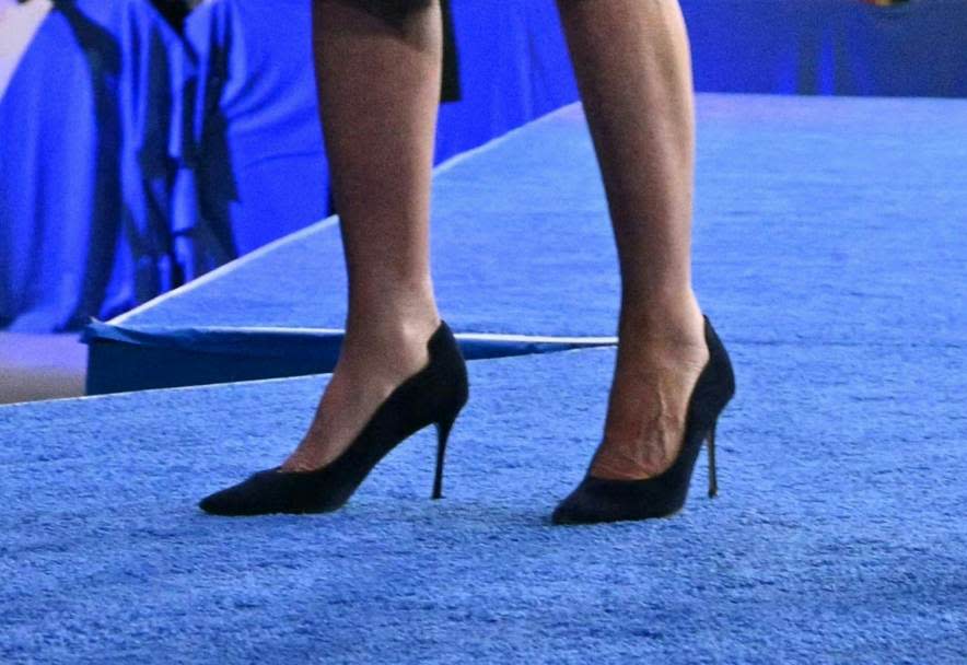 Jill Biden, Joe Biden, presidential debate, suede pumps, Christian Siriano, rally, North Carolina