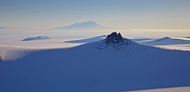 <b>Frozen Planet, BBC One, Wed, 9pm</b><br><b> Episode 1</b><br><br>A nunatak pokes through the ice sheet in Antarctica. 90% of the world’s ice is found here in Antarctica where the ice is nearly three miles thick in places and the ice cap drowns entire mountain ranges. This shot was taken as we were beginning to fly the route that Scott and his men took nearly 100 years previously.