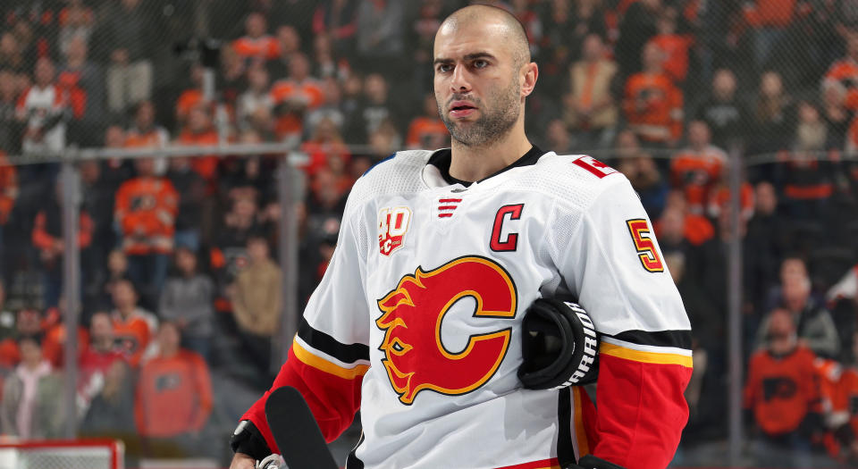 Mark Giordano has not followed up his Norris Trophy year as well as many had expected.  (Photo by Len Redkoles/NHLI via Getty Images)