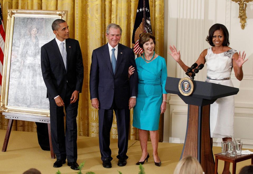 Barack Obama, Michelle Obama, George W. Bush, Laura Bush