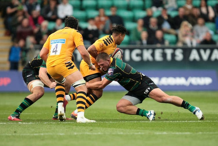 Tackle during a rugby game