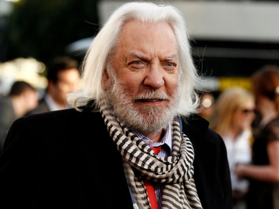 Donald Sutherland at the LA premiere of "The Hunger Games" in March 2012.