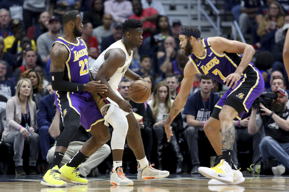 Zion Williamson probably didn't want JaVale McGee's jersey anyway. (AP Photo/Rusty Costanza)