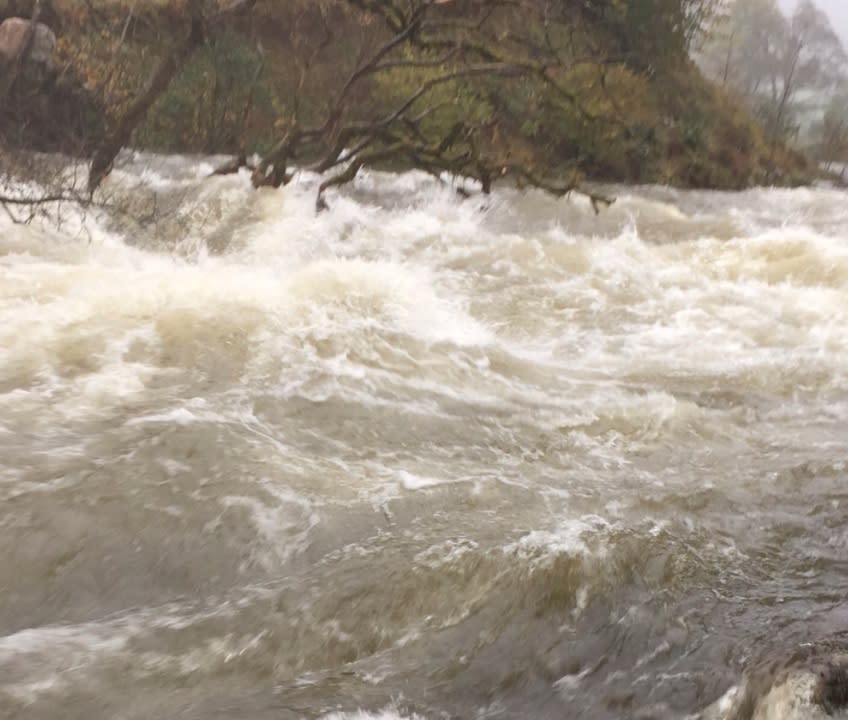 The Met Office's latest flood warnings have left communities in Cumbria bracing for the worst. (Twitter/Pete Barron)
