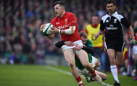 Steff Evans on the charge - Credit: Brendan Moran/Sportsfile