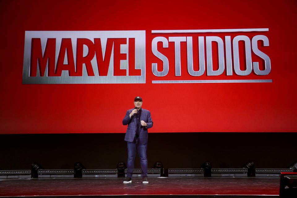 Kevin Feige, president of Marvel Studios and Chief Creative Officer of Marvel, speaks onstage during D23 Expo 2022 at Anaheim Convention Center in Anaheim, California on Sept.10, 2022.