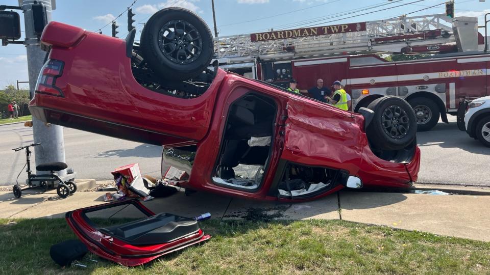 Rollover crash in Boardman, Ohio.