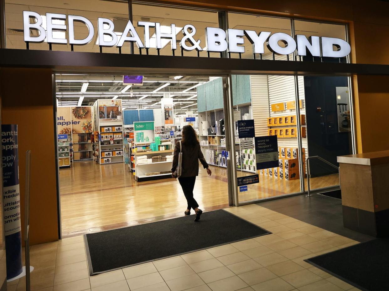 Customer walks into Bed Bath & Beyond store