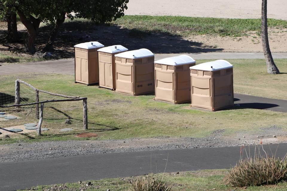 Portable toilets are kept clean by park staff but some beachgoers said they can be full when the beach is crowded.