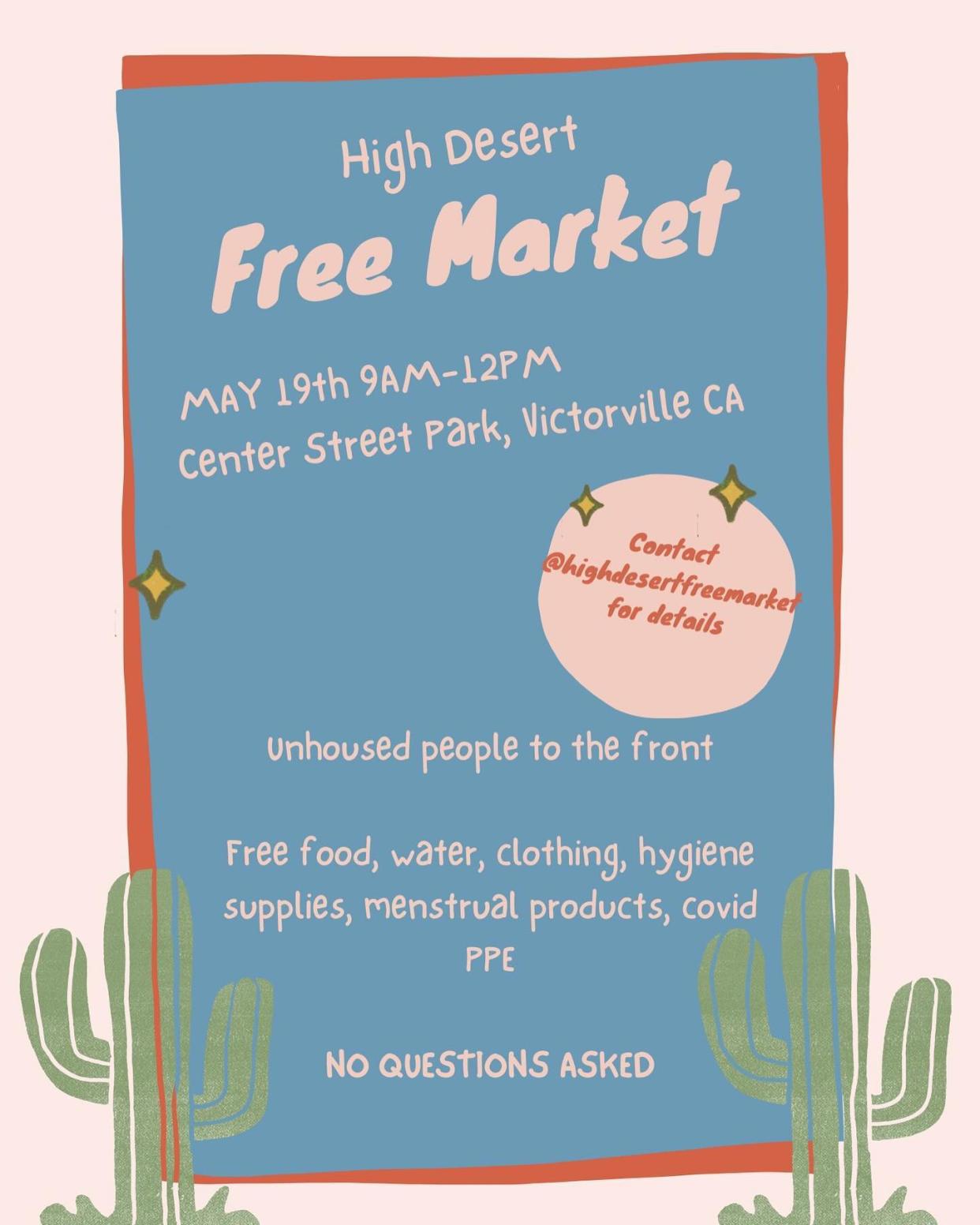 A flier for the resource market happening on Sunday, May 19