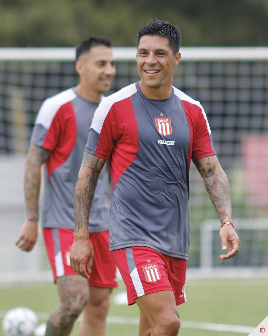 Enzo Pérez, durante la pretemporada de Estudiantes