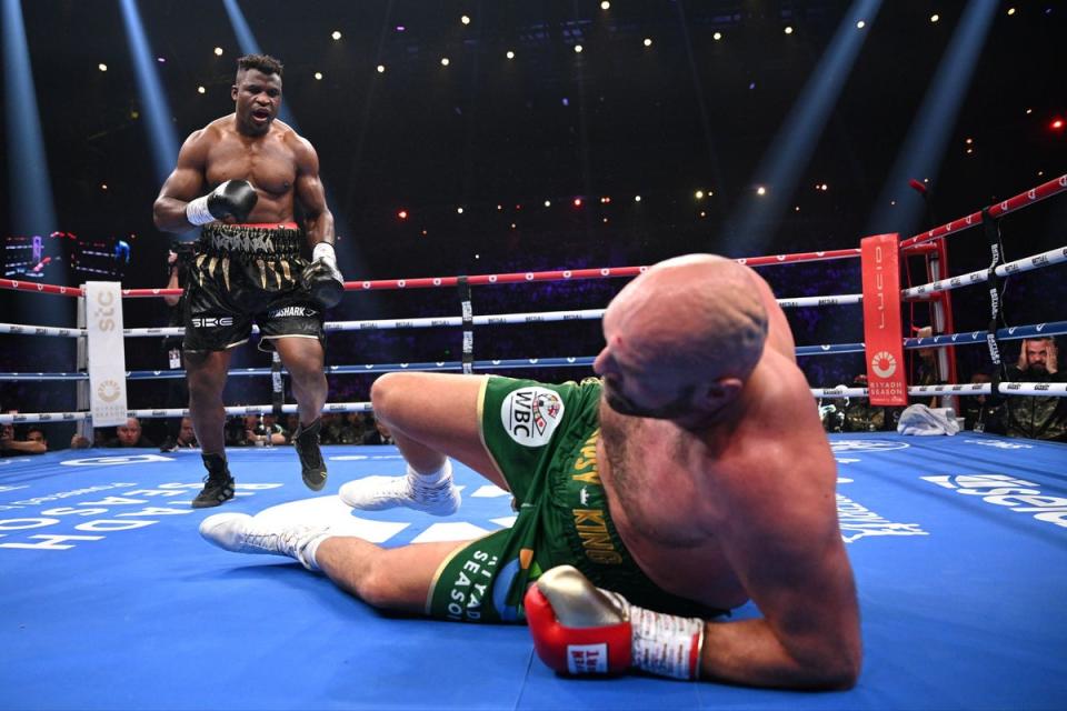 Shock: Francis Ngannou stunned the world by almost beating Fury in Saudi Arabia in October (Getty Images)