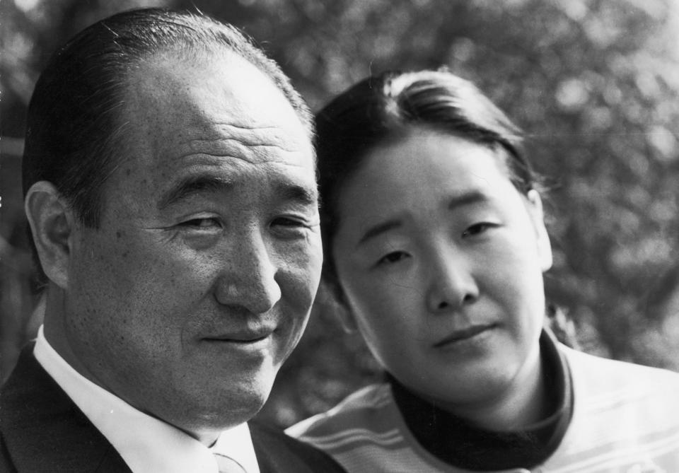 22nd March 1972: Sun Myung Moon and his wife Hakja during his visit to Britain where his sect has 300 members.