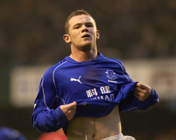 <p>In der Saison 1995/96 erzielte Rooney als Nachwuchsspieler des FC Everton in 29 Partien unglaubliche 114 Tore. (Getty Images)</p>