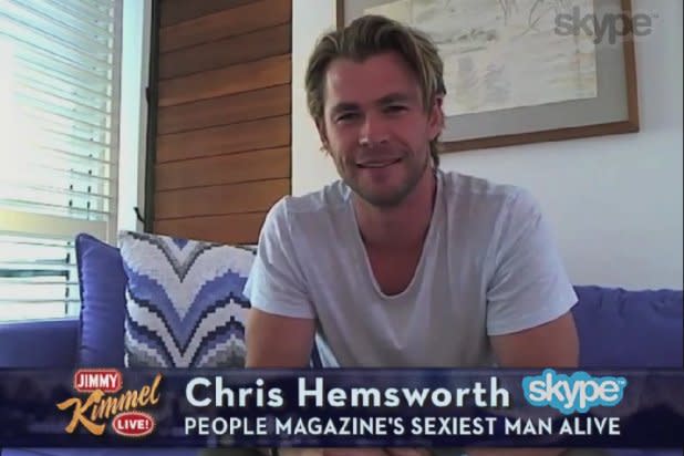 Chris Hemsworth Revealed As Peoples Sexiest Man Alive On ‘jimmy Kimmel Live Video 7363