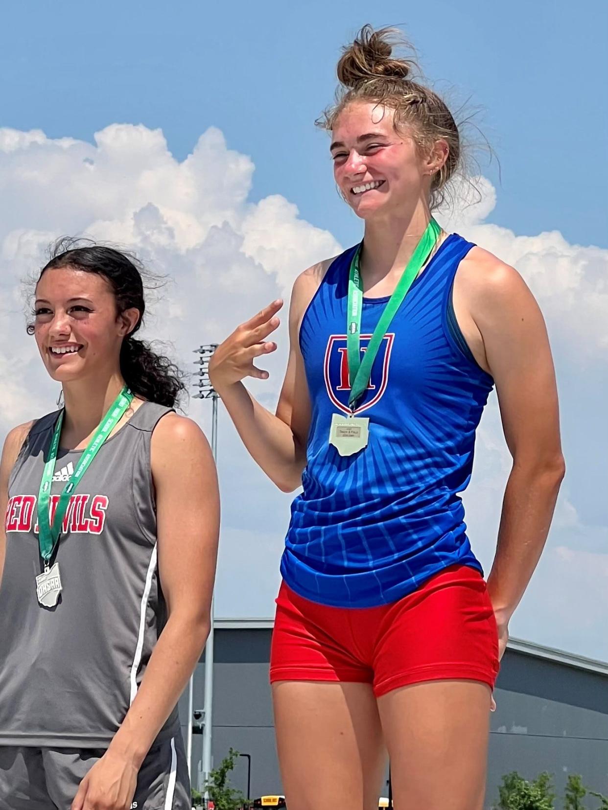 Highland's Juliette Laracuente-Huebner wins the Division II girls 200 meters to finish with four state championships and a team state runner-up trophy by herself this weekend at Ohio State's Jesse Owens Memorial Stadium during the state track and field championships.