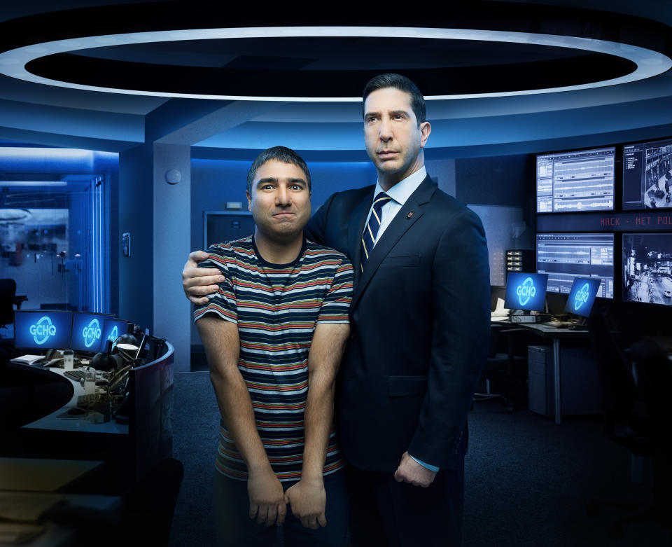 Nick Mohammed and David Schwimmer star in the new Sky comedy. (Sky UK)