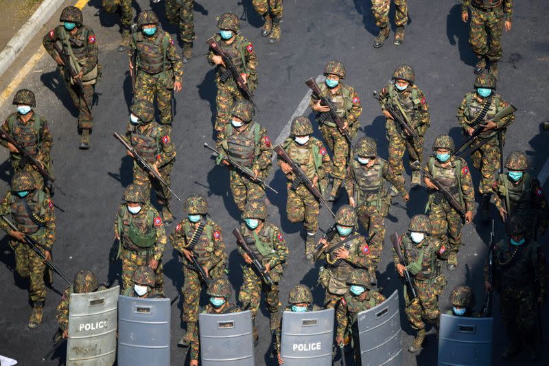 FILE PHOTO: Protest against the military coup in Yangon